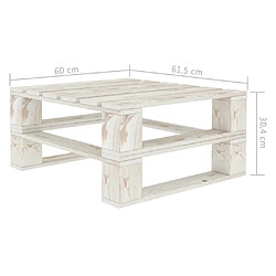 Acheter vidaXL Table palette de jardin blanc bois