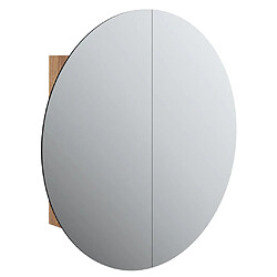 vidaXL Armoire de salle de bain miroir rond et LED Chêne 54x54x17,5 cm