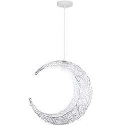 Universal Lustre de lune de 30cm, lumière LED en fer forgé de 220V E27 sans ampoule, lustre en argent en fer forgé dans la chambre à coucher, salle à manger, chambre d'enfants(Argent) 