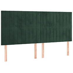 Acheter vidaXL Sommier à lattes de lit et matelas Vert foncé 180x200cm Velours