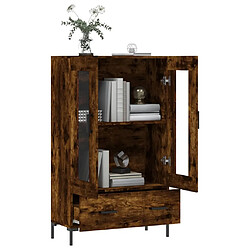 Avis vidaXL Buffet haut chêne fumé 69,5x31x115 cm bois d'ingénierie