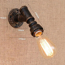 Avis Universal Vintage applique industrielle vin rouille tuyau d'eau lampe e27 loft plaqué lumière éclairage intérieur maison chambre salle à manger décoration (blanc)