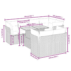 Avis vidaXL Salon de jardin 8 pcs avec coussins noir résine tressée