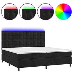 Sommier à lattes,Cadre à lattes de lit pour Adulte matelas et LED Noir 200x200 cm Velours -MN14427