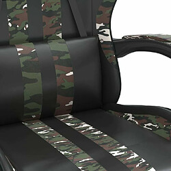 vidaXL Chaise de jeu pivotante Noir et camouflage Similicuir pas cher