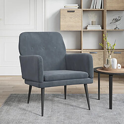 vidaXL Fauteuil Gris foncé 62x79x79 cm Velours 