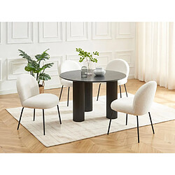 Vente-Unique Table à manger ronde 4 personnes en MDF - Noir - BURSANA