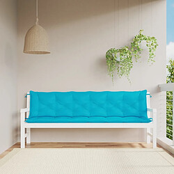 Maison Chic Coussins Confort,Coussins de banc de jardin lot de 2 turquoise 200x50x7 cm tissu -GKD34037