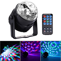 Wewoo LED Boule à facette 1W x 3 mini magique tournante d'étape de la avec à télécommande, prise des USA / EU 