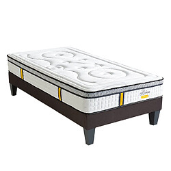 Bellecour Pack anti punaise Reina 2.0 Pack REINA 2.0 90x190 cm | Matelas Ressorts ensachés + Sommier Bois + Protège matelas anti punaise