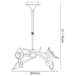 Luminaire Center Suspension Flavia Convertible Semi Plafonnier télescopique rond 4 Ampoules G9, chrome poli