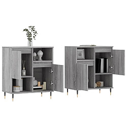 Avis Maison Chic Ensemble de 2 Buffets,commode,console pour rangement sonoma gris bois d'ingénierie -MN86239