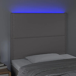 Avis Maison Chic Tête de lit scandinave à LED,meuble de chambre Gris 80x5x118/128 cm Similicuir -MN37177