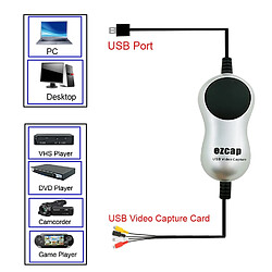 Universal Capture vidéo USB 2.0 HD TV DVD VHS DVR Adaptateur magnétoscope Grabber Convertisseur Vidéo analogique Audio pour 1087 |