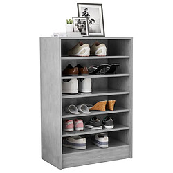 Avis vidaXL Armoire à chaussures Gris béton 60x35x92 cm Bois d’ingénierie