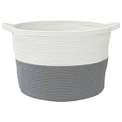 Avis vidaXL Panier à linge gris et blanc Ø60x36 cm coton