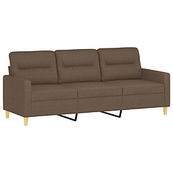 Avis vidaXL Ensemble de canapés 2 pcs avec coussins Marron Tissu