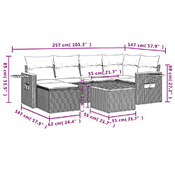 Avis vidaXL Salon de jardin avec coussins 7 pcs beige résine tressée