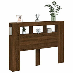 Acheter Maison Chic Tête de lit scandinave à LED,meuble de chambre chêne marron 140x18,5x103,5cm bois ingénierie -MN13102