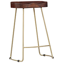 vidaXL Tabourets de bar Gavin lot de 2 bois de manguier massif