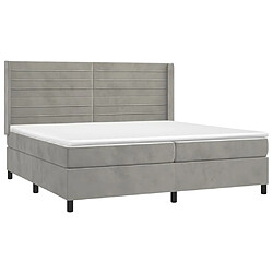 Avis vidaXL Sommier à lattes de lit matelas et LED Gris clair 200x200 cm