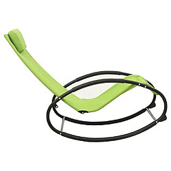 Avis vidaXL Chaise longue avec oreiller acier et textilène vert