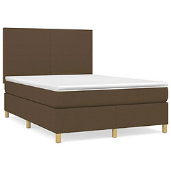 vidaXL Sommier à lattes de lit avec matelas Marron foncé 140x200 cm