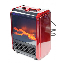 Cheminée rouge - Venteo - Cheminée portable et compacte - Rouge - Adulte - Effet flamme - Réglable 1500W 