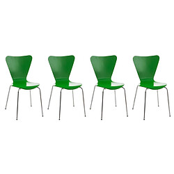 Decoshop26 Lot de 4 chaises de séjour bureau en bois vert et métal CDS10109 