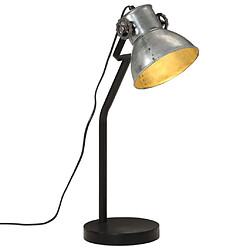 vidaXL Lampe de bureau 25 W argent vintage 17x17x60 cm E27 