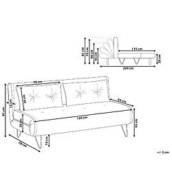 Beliani Banquette convertible 2 places en velours bleu marine VESTFOLD