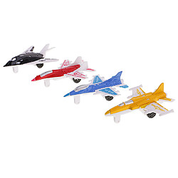 Set de 4pcs Mini Avion de Chasse Militaire Jouet Modèle en Métal