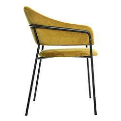 Atmosphera, Createur D'Interieur Fauteuil en velours design Contempo Siron - Jaune moutarde