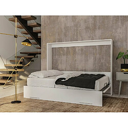 Avis Inside 75 Armoire lit escamotable VERTIGO blanc mat couchage 160*200 cm