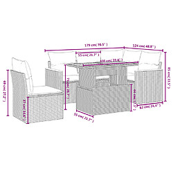 Avis vidaXL Salon de jardin avec coussins 6 pcs beige résine tressée