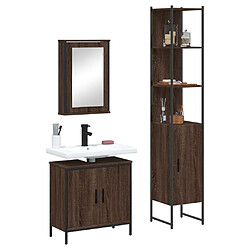 ComfortXL Ensemble De Meubles De Salle De Bain 3 Pièces Chêne Marron 