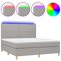 vidaXL Sommier à lattes de lit matelas et LED Gris clair 160x200 cm