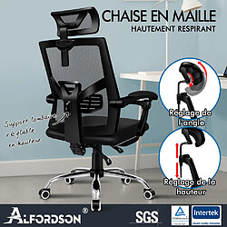 ALFORDSON Chaise de Bureau en Maille Siège de Direction de Jeu Inclinable