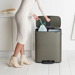 Acheter Poubelle à pédale 2x30l platinum - 211546 - BRABANTIA