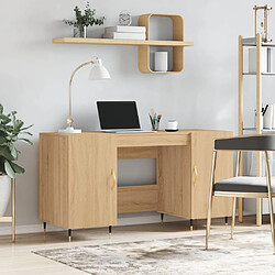 Maison Chic Bureau,Table de travail,bureau de travail pour chambre chêne sonoma 140x50x75 cm bois d'ingénierie -GKD39487