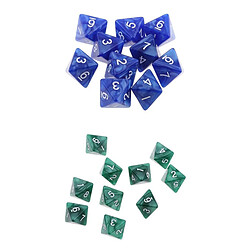 20pcs acrylique 8 faces dés D8 polyédriques meurent pour D u0026 D RPG MTG jeux de société dés