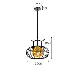 Avis Universal Lustre lanterne 30cm, 220V E27 * 1 sans ampoule, vintage zen classique chinois rouge fer forgé chanvre boule lustre