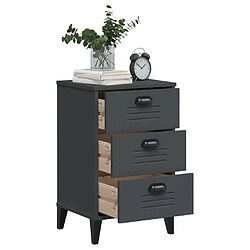 Avis Maison Chic Table de chevet | Table de nuit VIKEN gris anthracite bois de pin solide -GKD67668