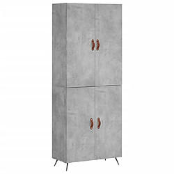 vidaXL Buffet haut Gris béton 69,5x34x180 cm Bois d'ingénierie