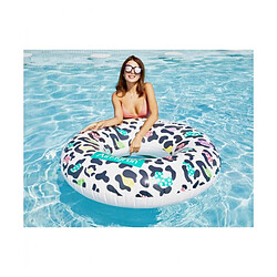 Airmyfun Bouée Gonflable Ronde XXL pour Piscine & Plage Ultra Confort, Flotteur Deluxe - Léopard ø120cm