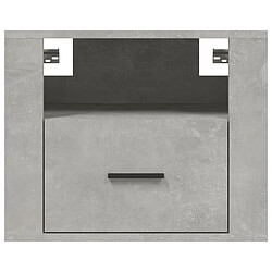 Acheter vidaXL Table de chevet murale Gris béton 50x36x40 cm