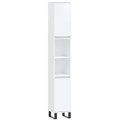 vidaXL Armoire de salle de bain blanc brillant 30x30x190 cm