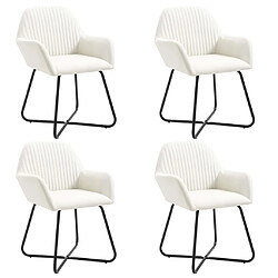 vidaXL Chaises à manger lot de 4 crème tissu 