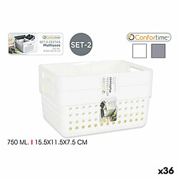 Panier Multi-usages Confortime 144943 15,5 x 11,5 x 7,5 cm (2 Pièces) (36 Unités) (15,5 x 11,5 x 7,5 cm) 