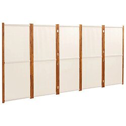 vidaXL Cloison de séparation 5 panneaux Blanc crème 350x180 cm